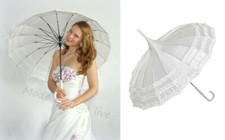 Hochzeit Schirm Regenschirm Pagoda weiß cremr umbrella Braut Amelie Accesoire
