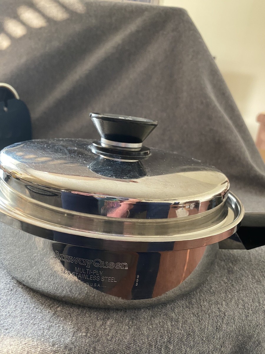 Amway Queen 1.5 Qt Multi Ply Saute'Pan 18/8 Stainless Steel