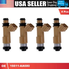 Set of 4 Fuel Injectors 16611-AA680 For Subaru Forester Impreza Outback 2.5L