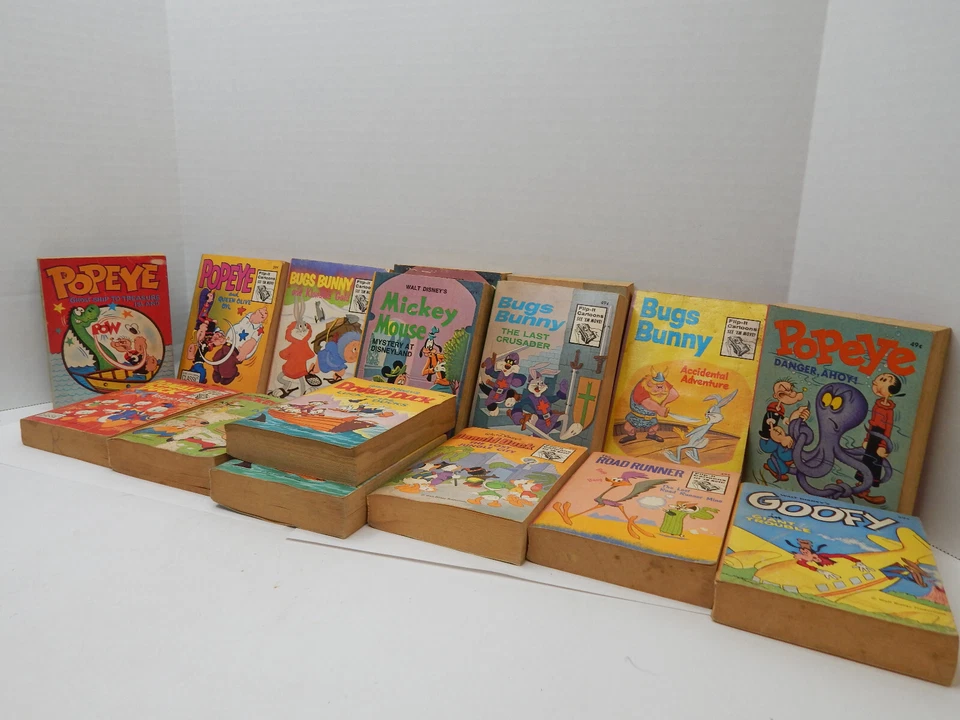 Lot of 16 A Little Big Books - Mickey, Donald, Goofy, Popeye | Vintage 1960s-70s - Image 2 of 4