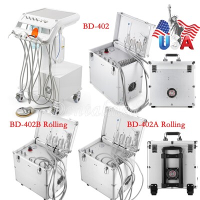 AZDENT Portable Mobile Dental Delivery Unit Syringe Suction Turbine Compressor
