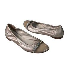 AGL ATTILIO GIUSTI LEOMBRUNI Monika BEIGE NUDE CAP TOE BALLET FLATS SIZE 39.5