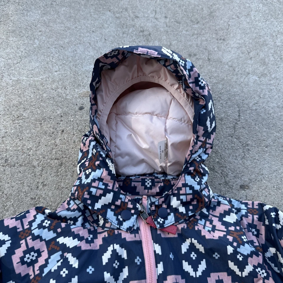 Patagonia Kids Snow Pile H2 no Jacket Size 5T Pink Blue Geometric Pattern - Image 2 of 4