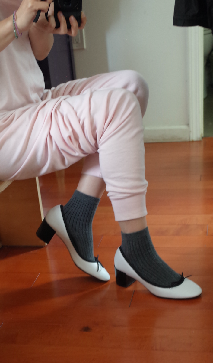 Repetto Farah White Leather Black Bow Block Heel Ballet Pump 39 | eBay
