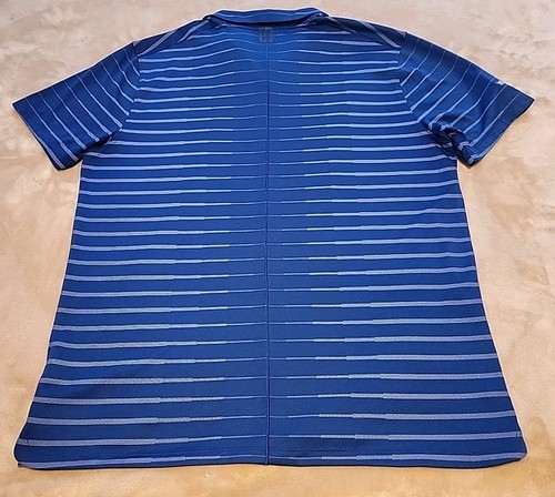 NEW $98 Tiger Woods DriFit mens polo shirt LARGE Blue Unique stripe short sleeve - Picture 8 of 8