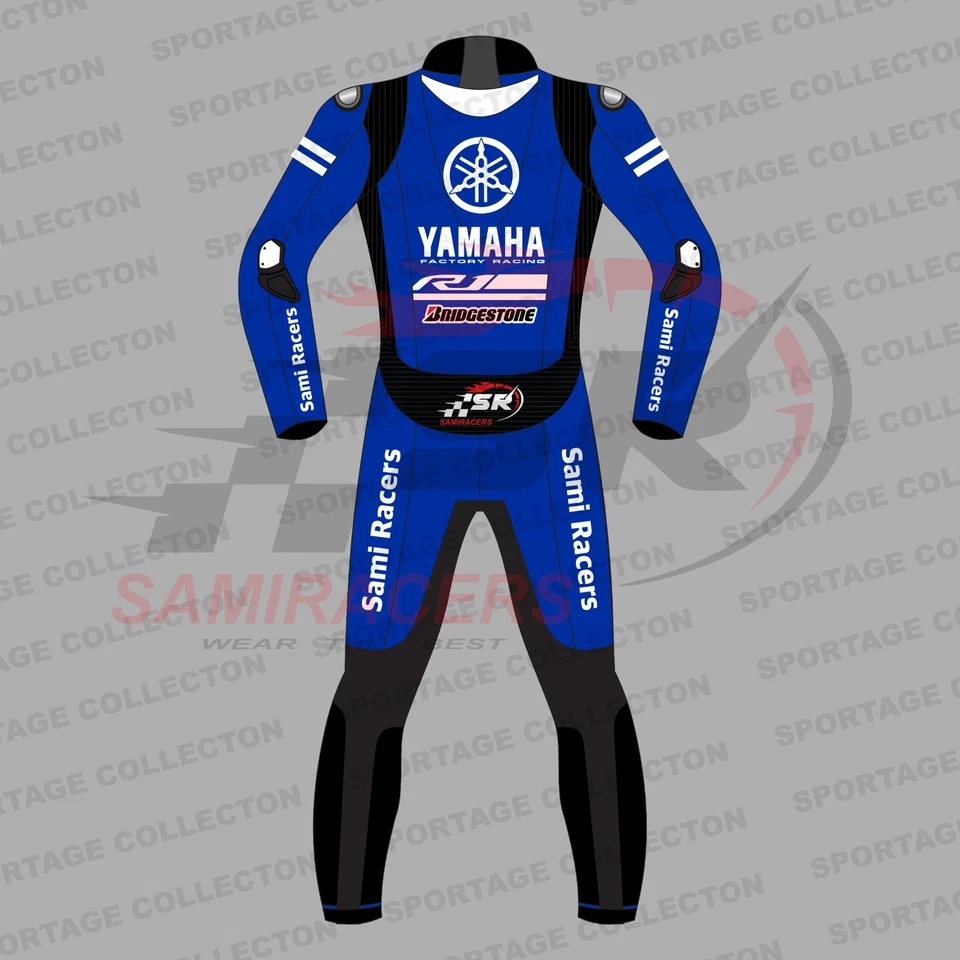 Traje de carreras de cuero de vaca Yamaha R1 para motociclista/motocicleta Foto 2 de 4