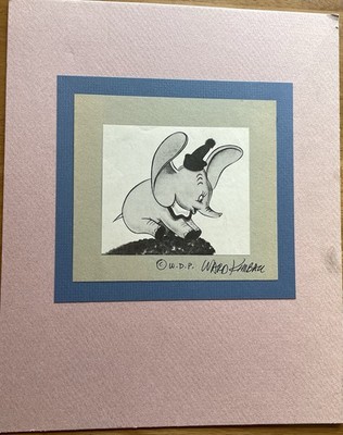 Legendary Disney Animator Ward Kimball Autograph Dumbo Print