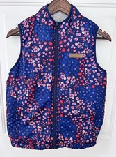 Buffalo by David Bitton Floral Print Zip Pockets Vest Blue Pink large women s