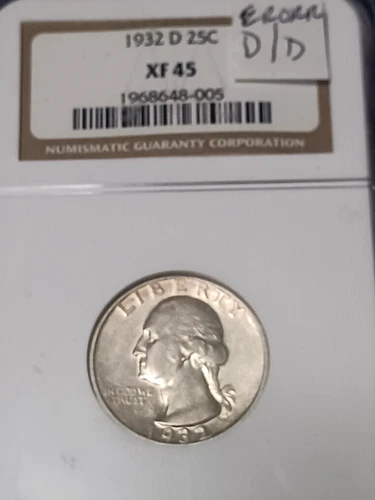 1932 D/D  WASHINGTON QUARTER NGC XF 45