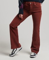Superdry Womens Mid Rise Slim Cord Flare Jeans