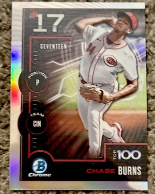 2025 Bowman - Bowman Scouts Top 100 Chrome Chase Burns #BTP-17 (RC) Reds