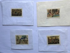 Set of  Lien Nguyen's  Hanoi street  orig  paper  painting  2x3 in