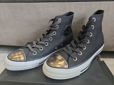 Converse All Star High Schwarz Gold Gr 36,5 Damenachuhe
