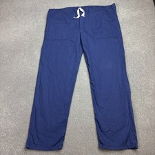 VINTAGE French Trousers Adult 46x32 Blue Workwear Chore Herringbone Utility Men