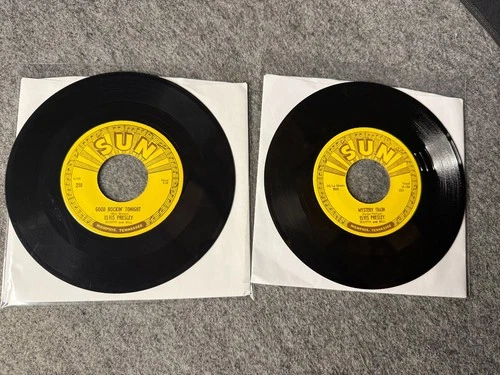 Lot of 2 Elvis Presley Sun 45rpm Singles "Good Rockin Tonight" & "Mystery Train"