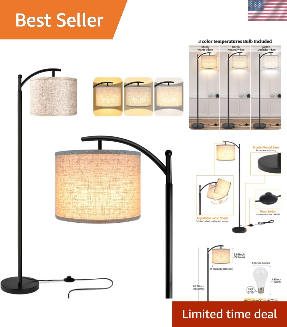 Modern LED Floor Lamp for Living Room - 3 Adjustable Color Temperatures-image