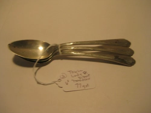 3 Antique Towle 6" Sterling Silver Teaspoons Lady Diana 77 Grams