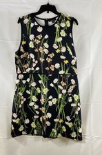 Victoria Beckham for Target Women's Dress Black Floral Print Popover Sheath XL