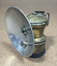 Antique Brass  Auto-Lite Universal Carbide Mine Coal Miner Cap Lantern Lamp Hook