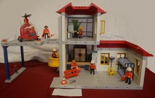 (KA1001) Playmobil 3175 Feuerwehr Hauptquartier, Hubschrauber, Figuren, Zubehör