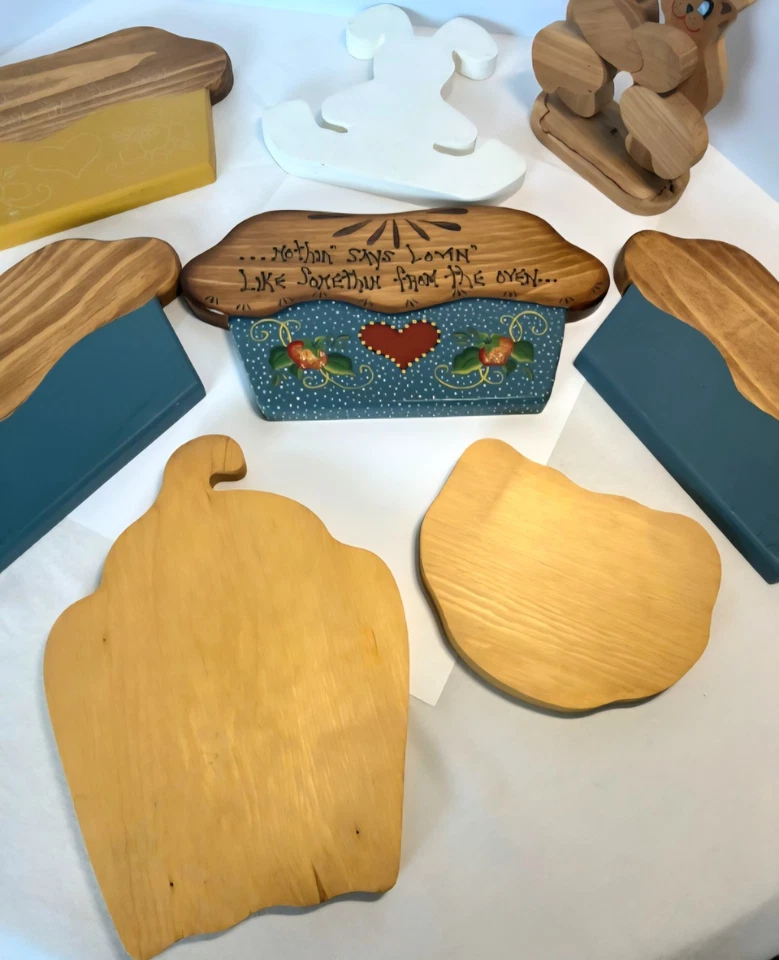 8 piezas recortes de madera sin terminar formas primitivas de campo pintura artesanía decoración Foto 4 de 4