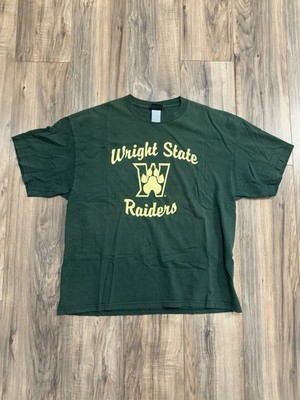 Vintage 2000s Y2K Yikes Wright State Raiders Green NCAA College Large Shirt