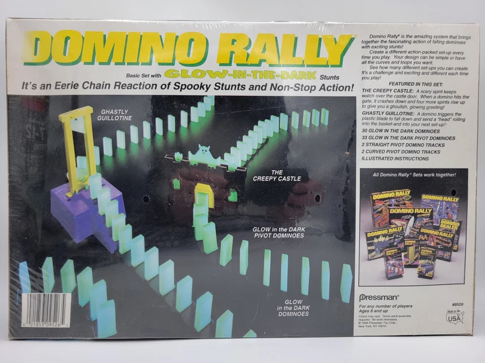 Domino Rally Glow in the Dark Ghost Ride Pressman 1991 Rare Brand New Sealed - Image 4 of 4