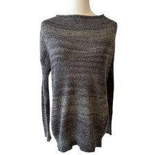LOFT Gray Lightweight Knit Pullover Sweater Size Medium