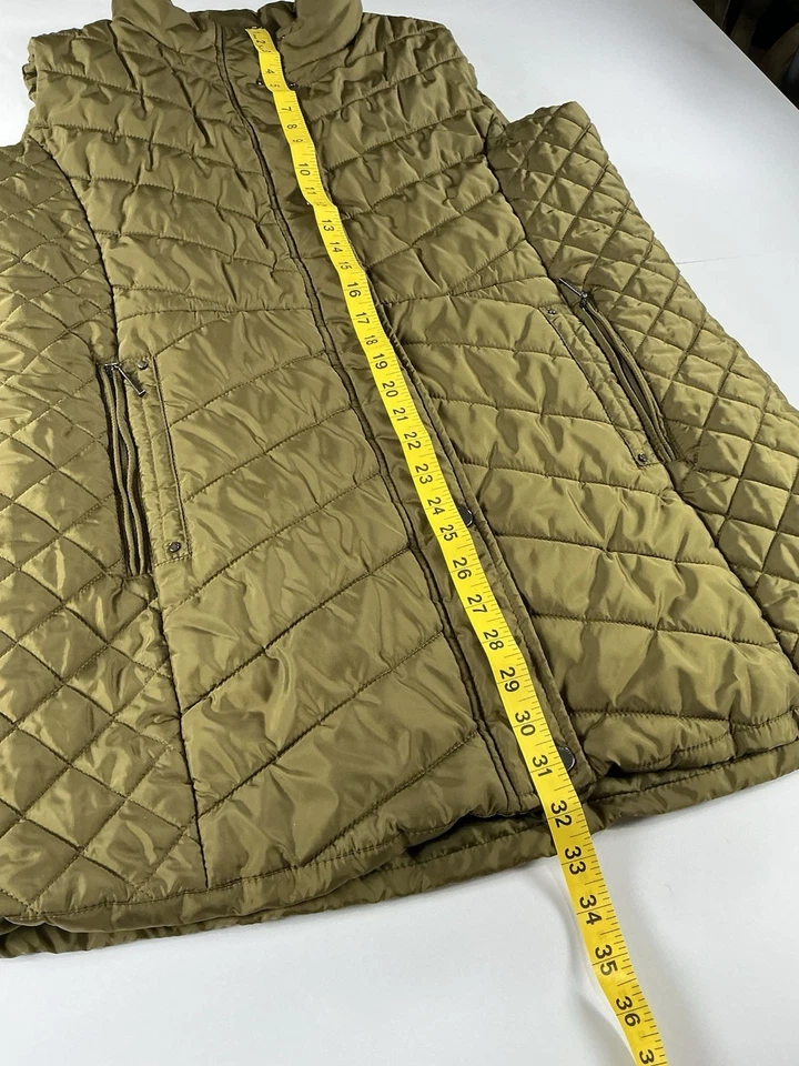 Chaleco acolchado vintage resistente a la intemperie para hombre verde oliva talla XL Foto 2 de 4