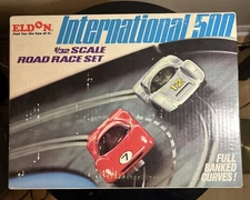 ELDON International 500 1/32 SCALE ROAD RACE Slot Car SET Untested