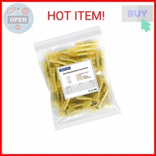 Heat Shrink Butt Connectors, 12-10 AWG 50 Pcs Yellow Waterproof Crimp Terminals