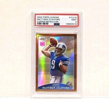 Matthew Stafford 2009 Topps Chrome #TC210 Copper Refractor Rookie RC /649 PSA 9
