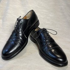 Salvatore Ferragamo Studio Black Cap Toe Oxford Dress Shoes Men US 9.5 D, Italy