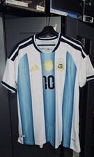 adidas Argentina Lionel Messi #10 White Blue Soccer Jersey Men XL  slim fit