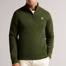 Ted Baker NWT Men's Kilbrun Half Zip High Neck Sweatshirt Size 5 US XL Green