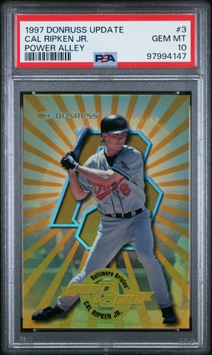 1997 Donruss Cal Ripken Jr. #3 Power Alley GOLD 588/1000 Orioles PSA 10