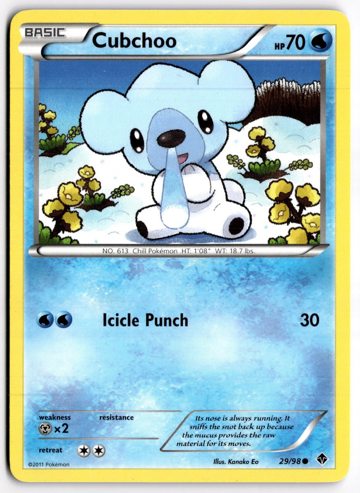 Cubchoo 29/98 B&W Emerging Powers Common Pokemon Card