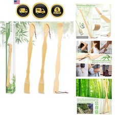 3 Pack Wooden Bamboo Back Scratcher for Adults Men Women, Gifts for Seniors, ...