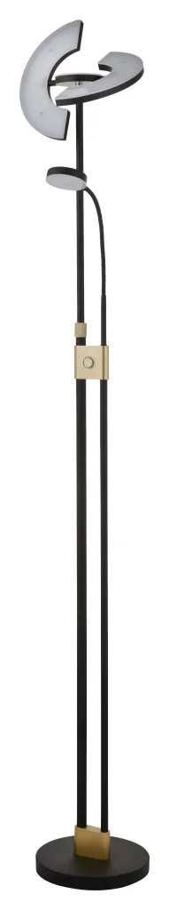 Floor Light Black Gio LED Matt & Satin Brass Searchlight 1024MBSB