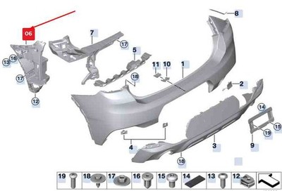 BMW X2 F39 Stoßstangenführung hinten rechts 51128069142 8069142 NEU ORIGINAL