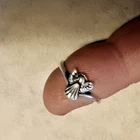 Vintage Thin Sterling 925 Silver 15.8mm with a Small Angel Ring Band Size 5.5