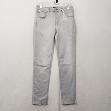 Raffaello Rossi Amal 7/8 Highstretch Denim Jeans Women's 6 Gray Raw Hem