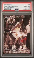 1994 FLEER ALL DEFENSIVE #3 HAKEEM OLAJUWON ALL DEFENSIVE PSA 10 GEM MINT POP 7
