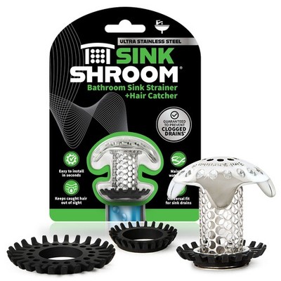 SinkShroom  Ultra Stainless Steel Hair Catcher Drain Protector by TubShroom