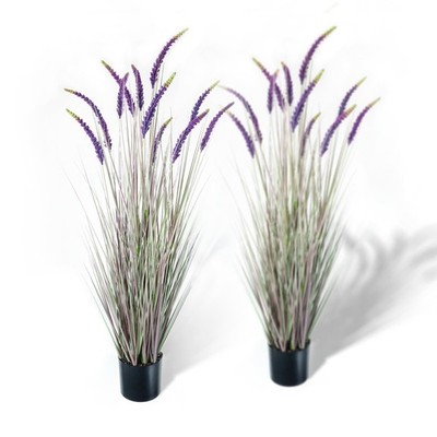 5ft 2-Pack Faux Veronica Spiked Speedwell Grass, 59in Artificial Veronica Spi...