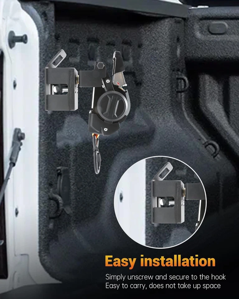 Correas de trinquete retráctiles de doble pivote para caja de camioneta Ford F150 97-14, (1 pieza) Foto 4 de 4