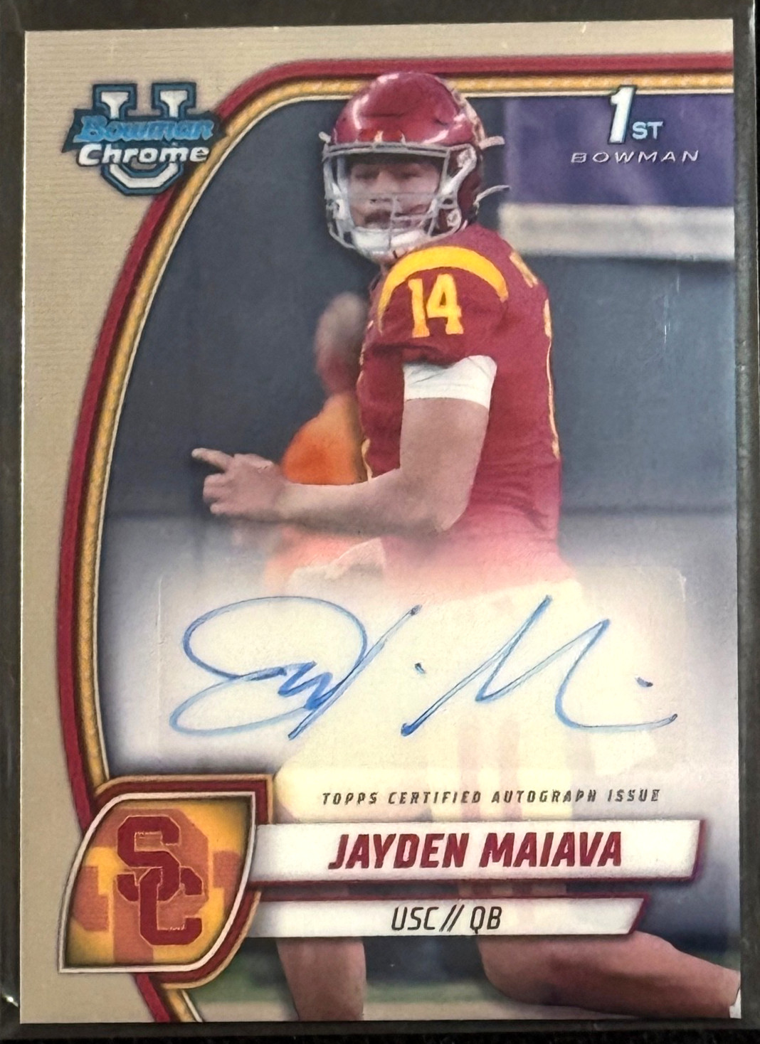Jayden Maiava 2024 Bowman Chrome U- 1st BOWMAN AUTO USC TROJANS