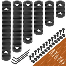 6 Pack Lock Picatinny Rail Aluminum 3/5/7/9/11/13 Slot Set M-Lok Picatinny Rail