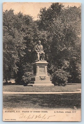 c1905 Albany New York NY Raphael Tuck Son's Postcard Statue Robert Burns Posted