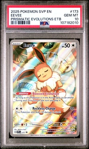 2025 Pokemon Black Star Promo Eevee #173 GEM MT PSA 10 Prismatic Evolutions ETB